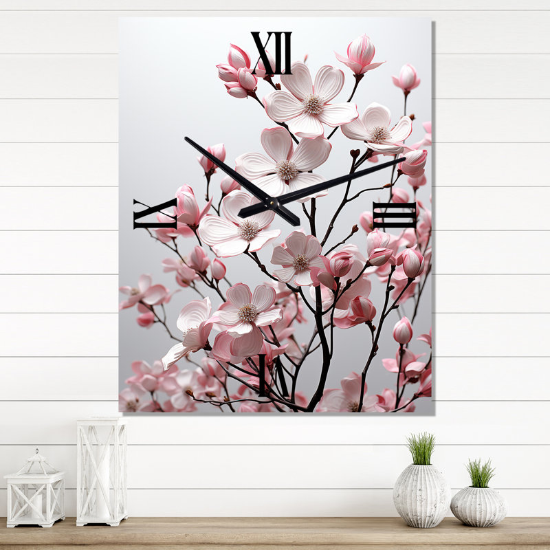 Horloge murale moderne rose, Médium
