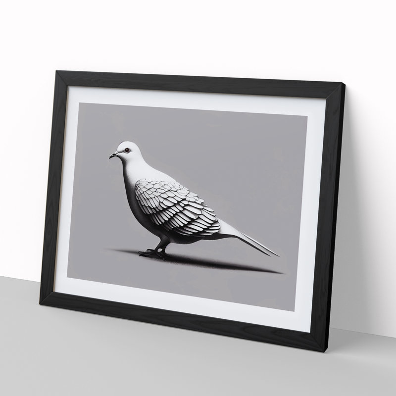 Blessed Dove Bird - Framed Print, Black, 25cm H x 34cm W x 2cm D