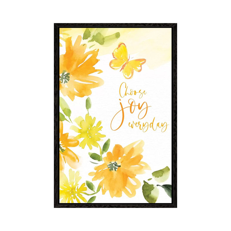 Choose Joy by Stephanie Ryan - Print on Canvas, Black Floater Framed, 66.04cm H x 45.72cm W x 3.81cm D