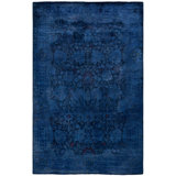 Overdyed One-of-a-Kind 4' 3" X 6' 1" Hand Knotted Area Rug