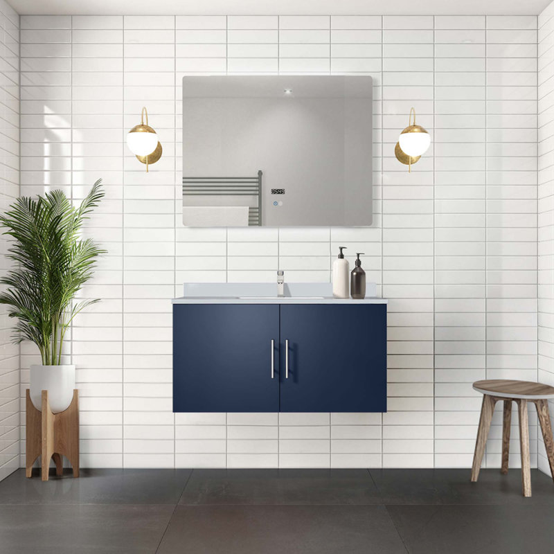 Ensemble de meuble-lavabo avec robinet et miroir DEL
