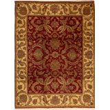 Trinity Wool Oriental Area Rug in Red/Gold/Army
