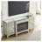 57" W Silver Electric Fireplace TV Stand with Glossy Mirror Finish