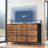 TV Stand for up to 55 inch TV, Entertainment Center with LED Lights & Charging Station, TV Media Console Table with 9 Fabric Drawers and Open Shelves, Storage Dresser-2119159247