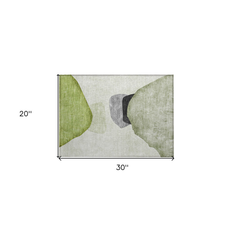 Tapis extérieur lavable et antidérapant 2 pi x 3 pi vert et noir