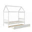 Structure de lit simple en bois massif avec lit gigogne simple
