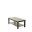 Table basse 1 pièce à finition bicolore grise et noire avec rangement sous le plateau en bois d'hévéa plaqué noyer