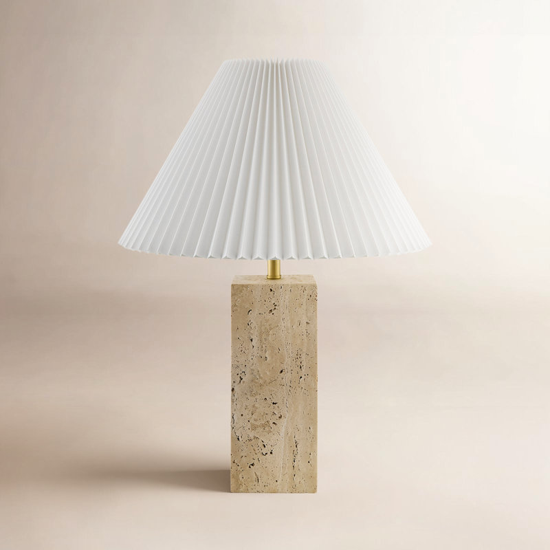 Galey Alix x Livabliss Autumn Laurel Accent Table Lamp, Pleated, 22" H x 16.38" W x 16.38" D