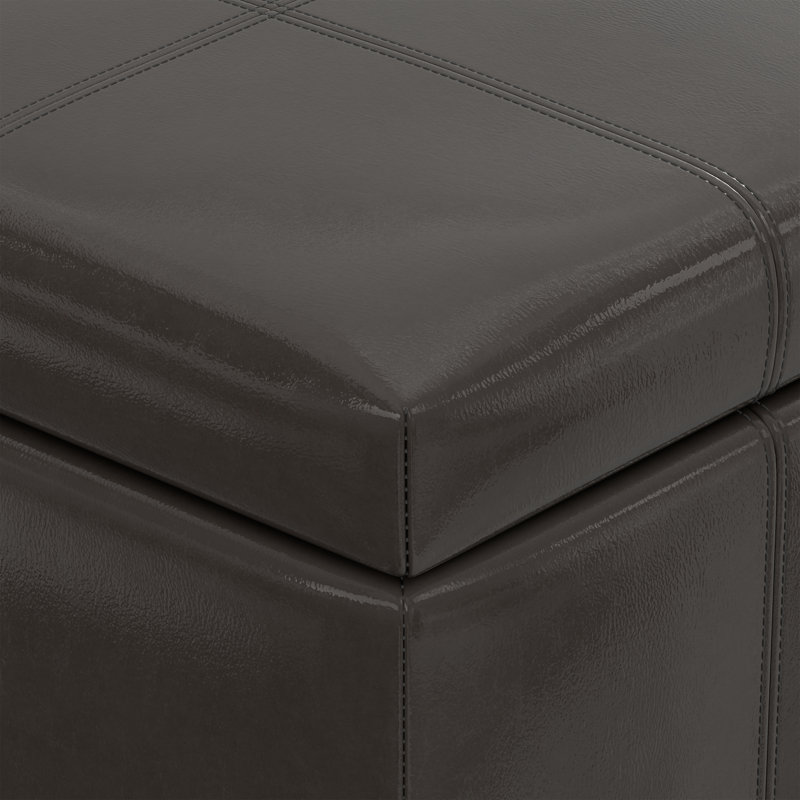 Repose-pieds rectangulaire avec rangement relevable Dover, Brun Tanners