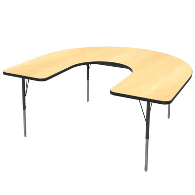 MG Series Manufactured Wood Adjustable Horseshoe 7 Students Activity Table