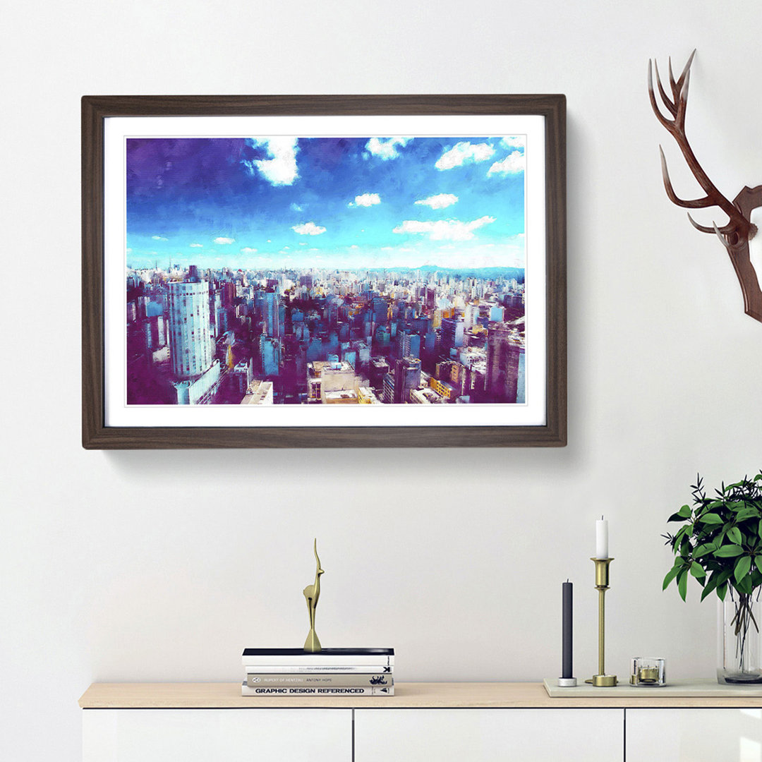 Sao Paulo Brazil Skyline - Picture Frame Painting Print