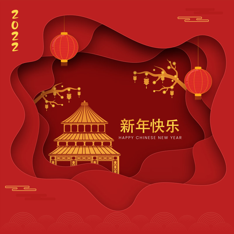 Joyeux Nouvel An chinois. - Impression sur toile tendue, H 12 po x l 12 po