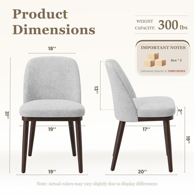 Chaise rembourrée en bois massif avec tissu doux, Gris