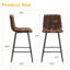 Ensemble de chaises de bar en tissu brun brun - deux pièces, confort stable. Conception réfléchie du dossier arrondi