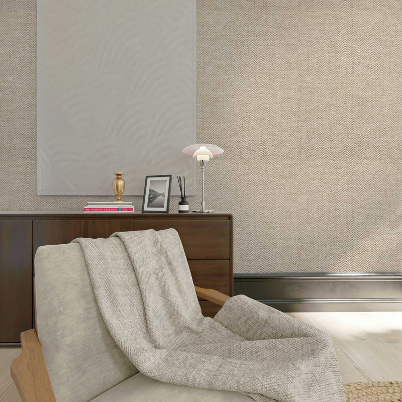 Mid-scale Herringbone Paperweave Authentic Grasscloth
