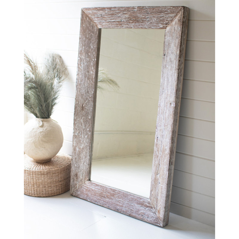 BOIS RECYCLÉ - MIROIR TAPPER - WHITEWASH