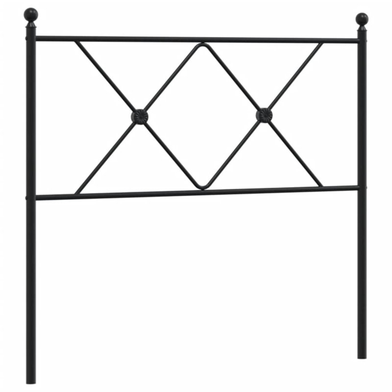 Metro Lane Metal Replace Headboard White 90Cm, Black, 90.5cm H x 95cm W x 3cm D
