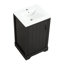 Meuble-lavabo de 20 po avec lavabo, armoire de salle de bain avec porte à fermeture douce, support de rangement et tablette réglable-107087896