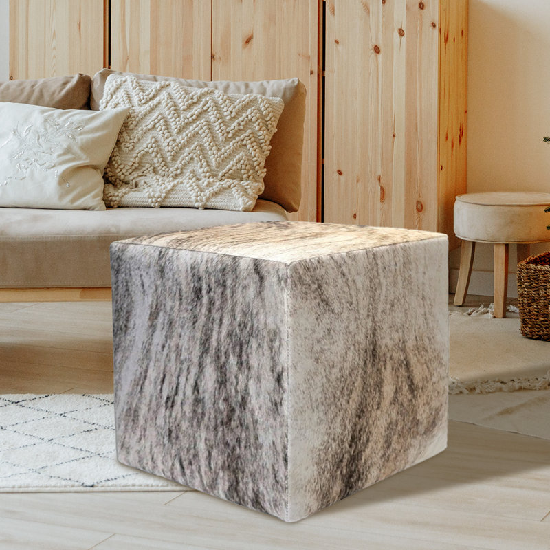 Square Ottoman in Light Brindle