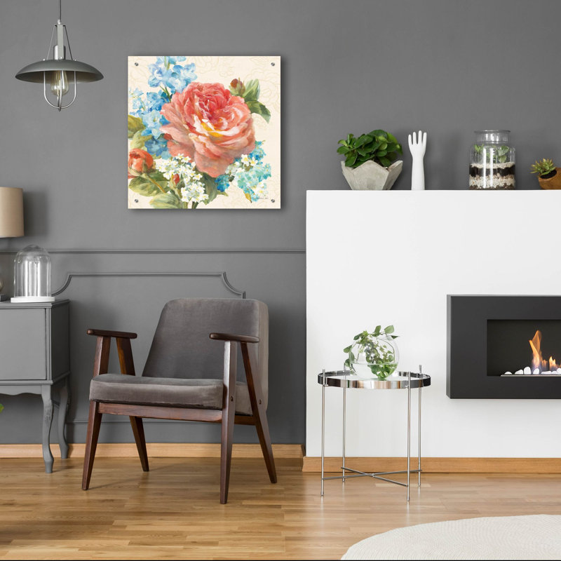  «June Abundance 1» par Danhui Nai, art mural en verre acrylique, 24 po x 24 po