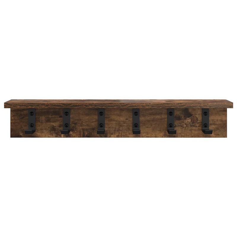 Wall-Mounted Coat Rack 60 X 10.5 X 10.5 Cm, Smoked Oak