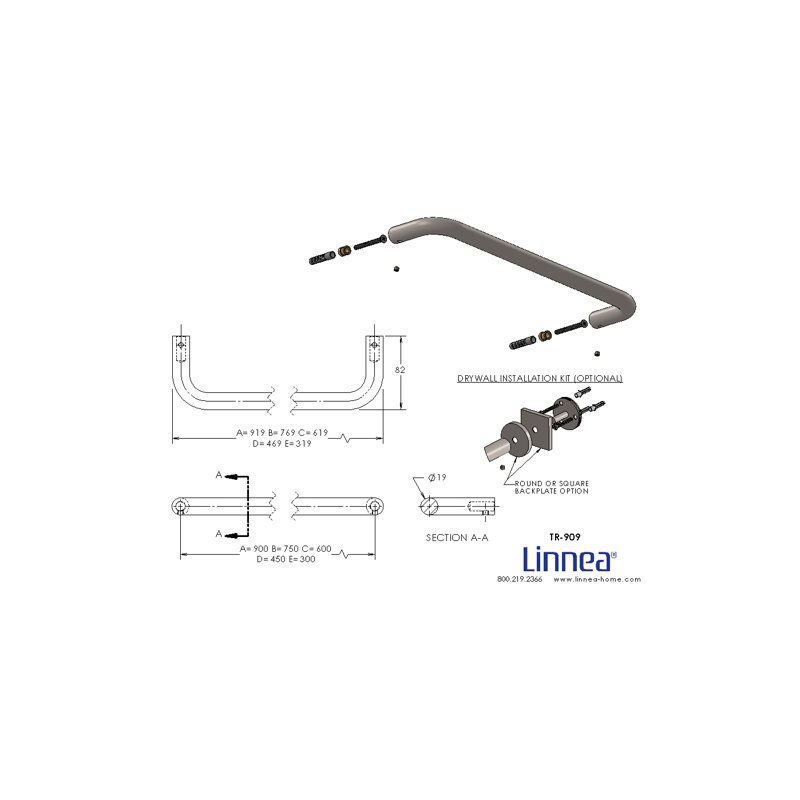Towel Bar, Satin Stainless Steel, 24"