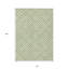 Tapis intérieur / extérieur 10 pi x 14 pi vert et ivoire à motif géométrique lavable