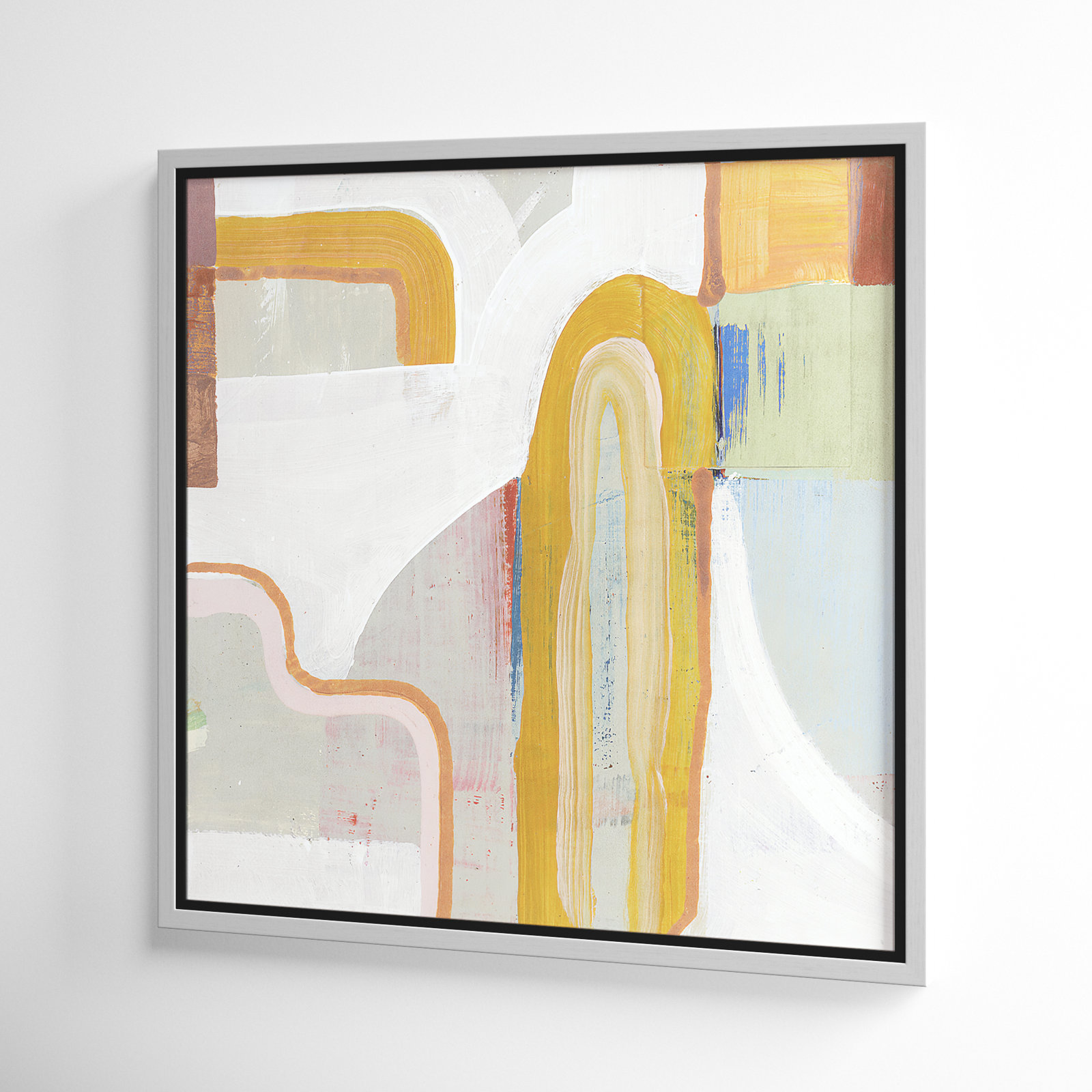 Copeland "Together Again II" Painting by Cartissi, 46.5" H x 46.5" W x 2" D, Silver