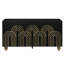 Buffet cannelé avec tablettes réglables - noir pour la maison 4 portes, tablettes de rangement-965469993