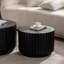 Ensemble de 2 tables basses cannelées noires