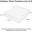 Coussins de chaise de patio pour l'extérieur, coussins de siège imperméables pour meubles de patio, coussins de canapé de jardin avec poignées et sangles réglables de 3 ans