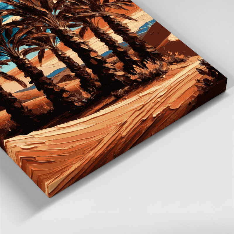«Southwestern Plants Desert Palm 163», art mural sur toile brune, H 16 po x l 20 po