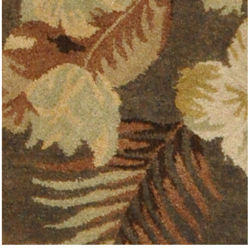 Tapis de couloir en laine brun noué à la main de conception unique 2 pi 7 po x 10 pi Tapis décoratif