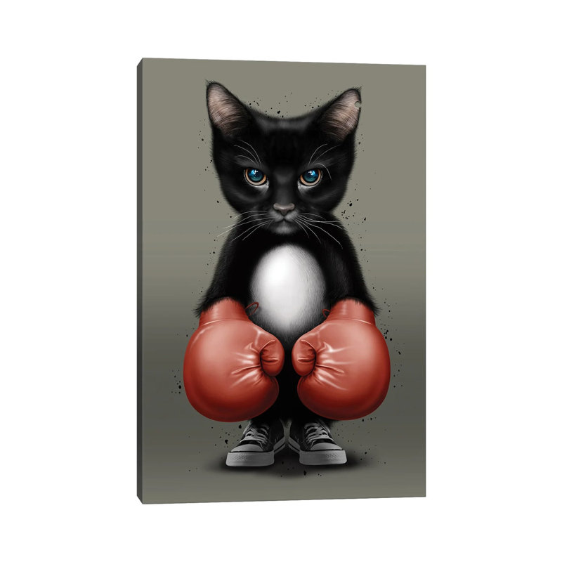 Cat Boxer 2017 by Adam Lawless - Wrapped Canvas Gallery-Wrapped Canvas Giclée, 101.6 cm H x 66.04 cm W x 3.175 cm D