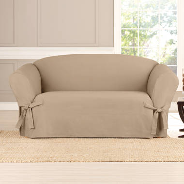 Sure Fit Cotton Box Cushion Loveseat Slipcover & Reviews