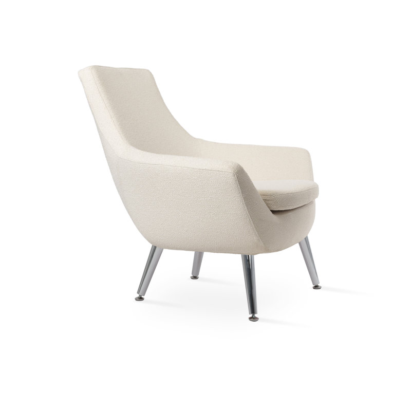 Méridienne Rebecca, Tissu bouclé blanc cassé