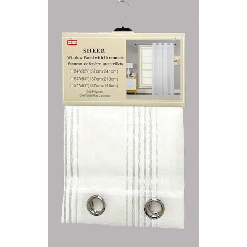 Rideau transparent en polyester, L 54 po x L 63 po