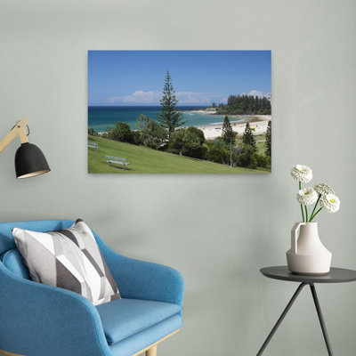Tourists On The Beach, Surfers Paradise, City Of Gold Coast, Queensland, Australia Tranquil Abstract Contemporary Beach City Wall Art