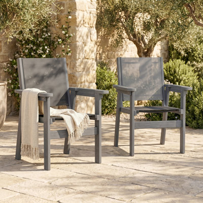 Chaises de patio en HDPE pour l'extérieur, empilables et résistantes aux intempéries avec dossier ergonomique