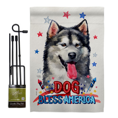 Drapeau de jardin Patriotic Malamute Alaskan