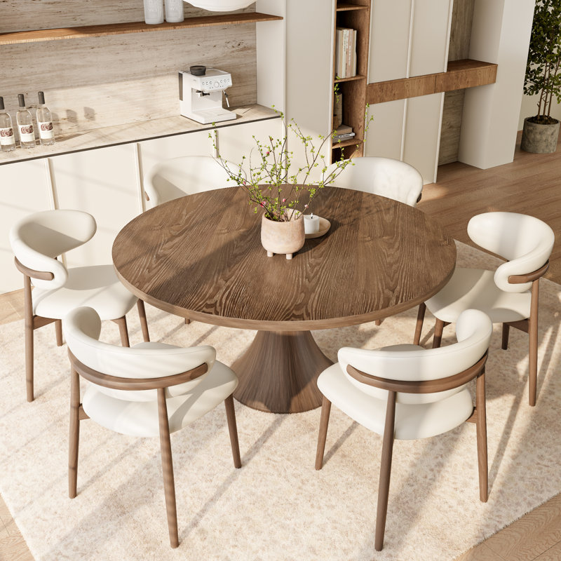 Ensemble de table de salle à manger en bois massif 5 pi / 7 pi, H 29,52 po x l 53,15 po x P 53,15 po