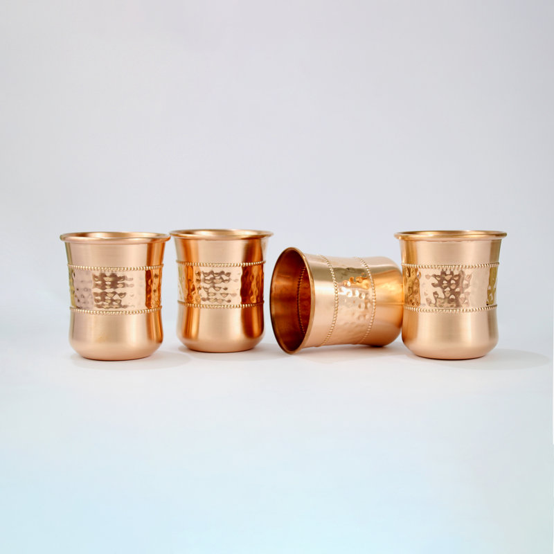 Kamthe 250ml Handmade Copper Drinking Glass Set