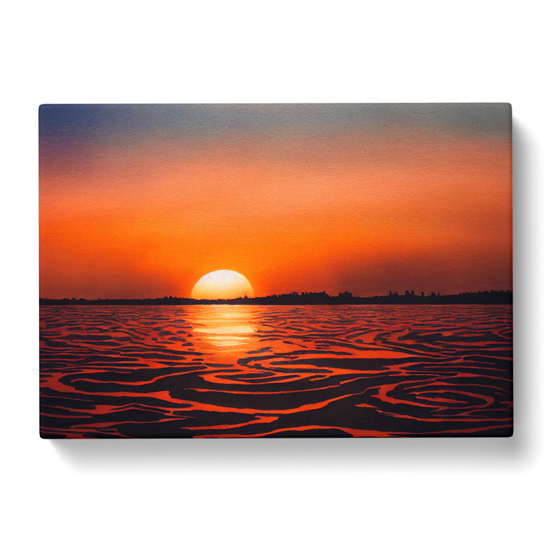 Fabulous Sunset Seascape - Wrapped Canvas Painting, 35cm H x 50cm W x 3cm D