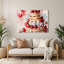 Dessert, fraise et sablé, art mural en métal beige-372176257