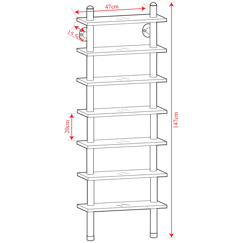 147cm H Wall Mounted Media Storage