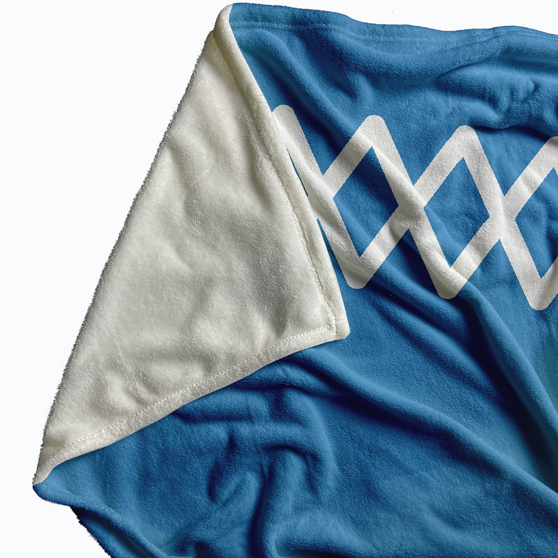 Elzo Plain Weave / Muslin Throw Blanket, Blue