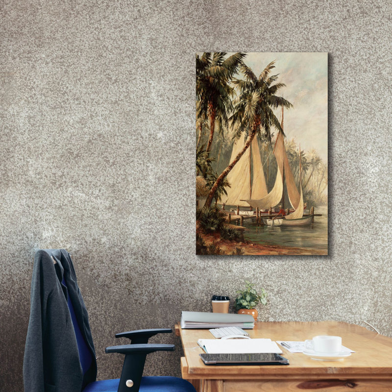 Rhum Cay sur toile par Malarz, H 40 po x l 26 po x P 1,5 po