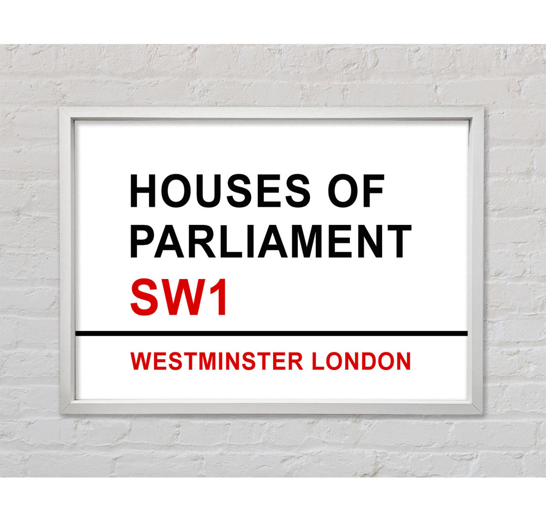 Houses Of Parliament Signs - Einzelbildrahmen Typografie auf Leinwand