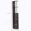 Armoire de rangement pour salle de bain de 54 po de hauteur, tour à linge autoportante avec tablette à 2 niveaux et tiroirs, organisateur de plancher étroit, brun-581921782