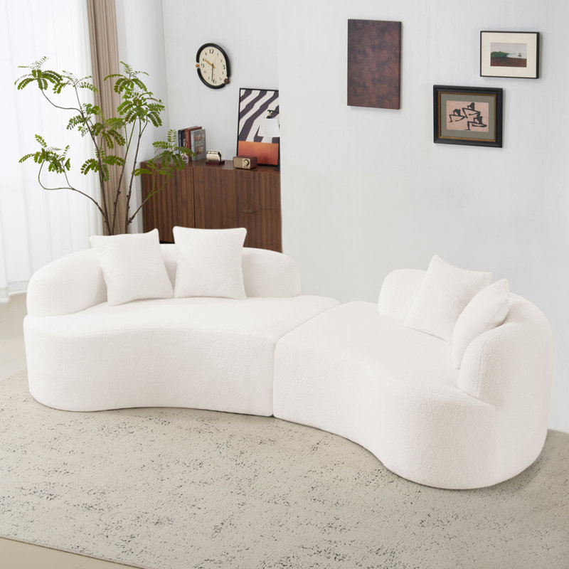 Canapé épuré à quatre places à compression complète Boneless, tissu en velours de peluche, canapé compact sans assemblage pour petits espaces et appartements